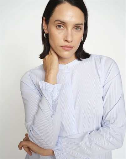 Mos Mosh - MMMattie Flip Stripe Skjorte - Light Blue